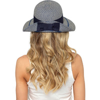 Ladies Sun Hat with Bow & Folded Brim for Summer