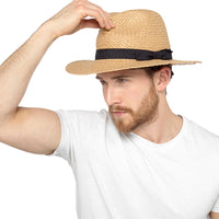 Adults Mens Straw Summer Hat with Band

