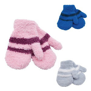 Babies Soft Touch Striped Mittens
