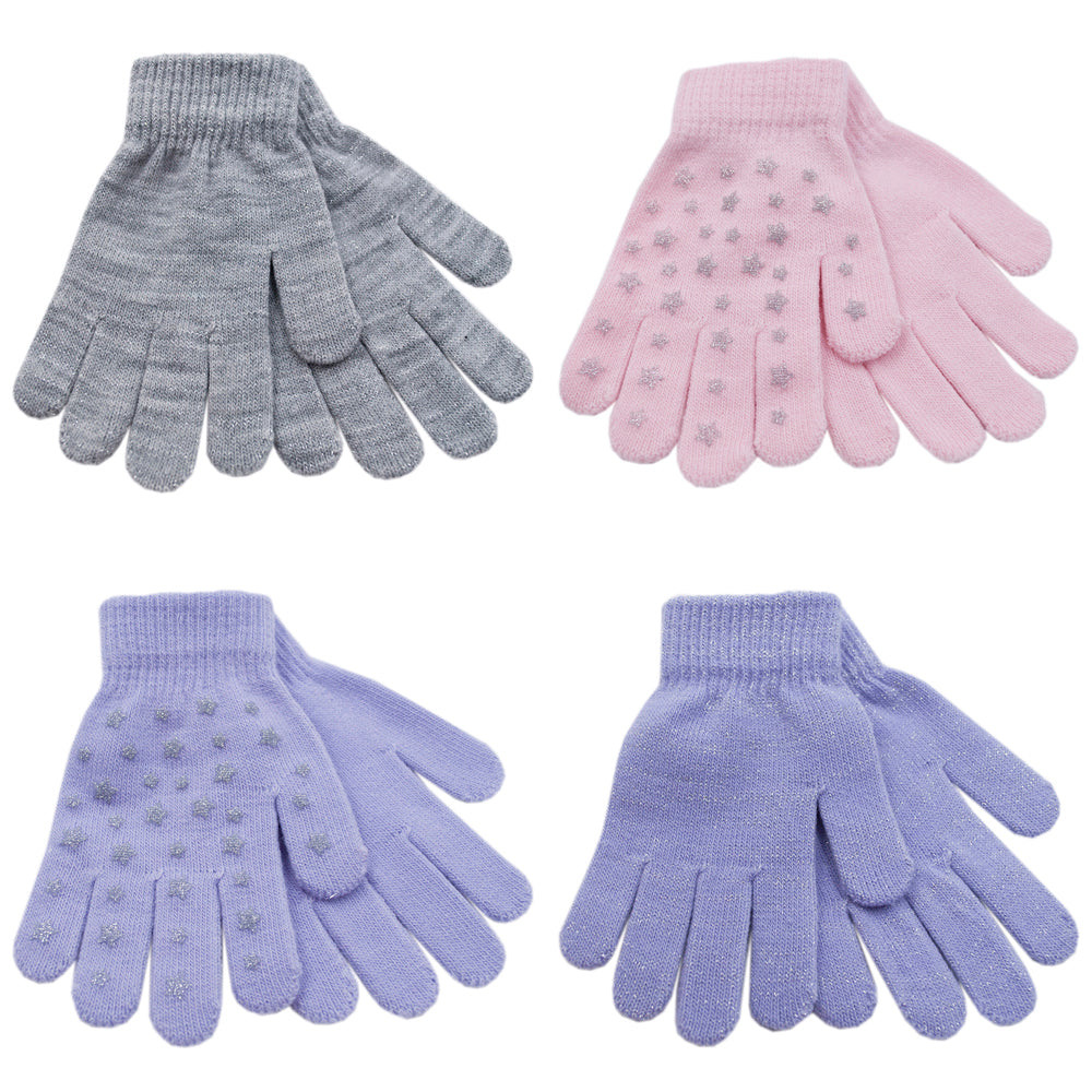 Girls Magic Glitter Star Gloves
