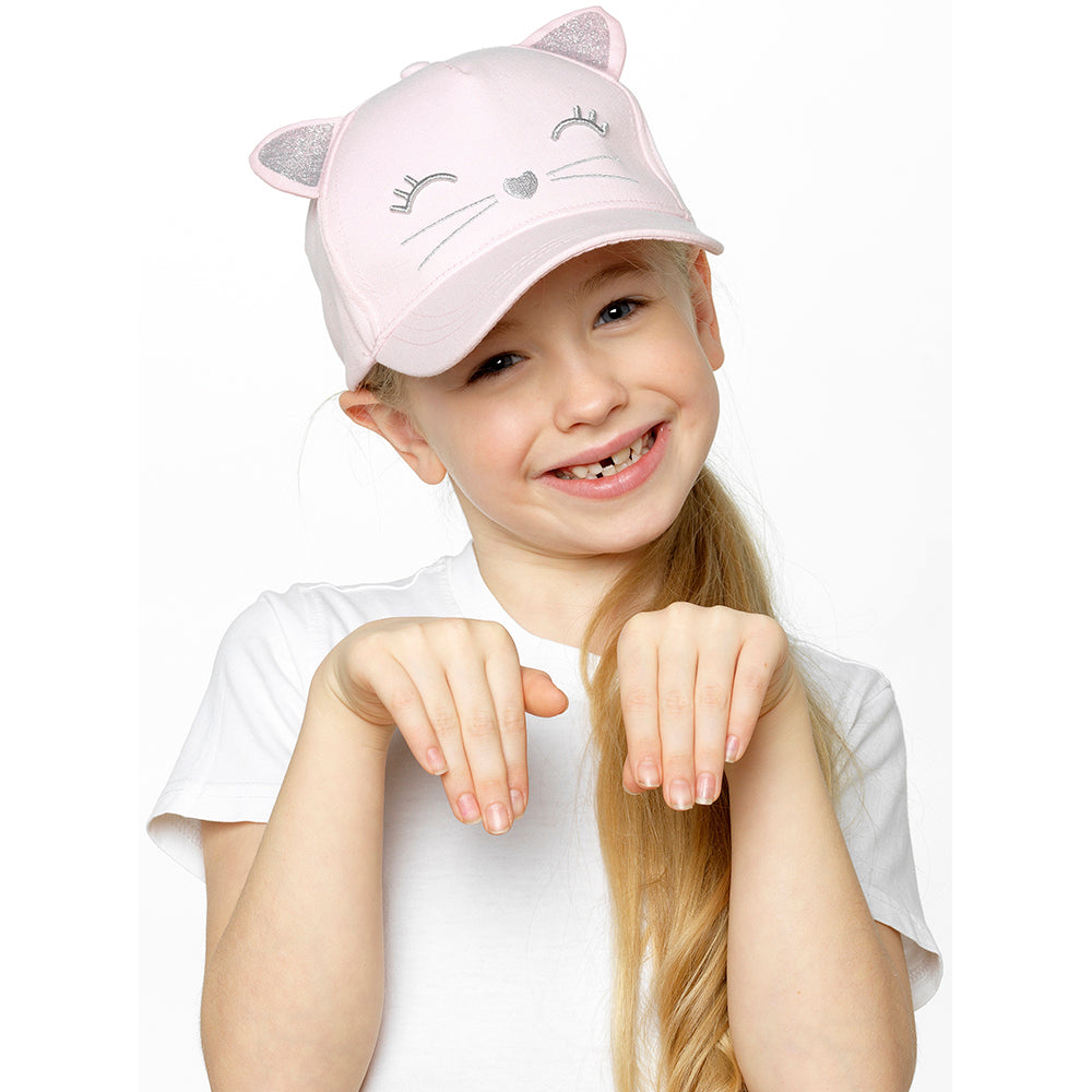 Girls Cotton Cat Cap with Embroidery