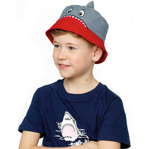 Boys Shark Cotton Bucket Hat