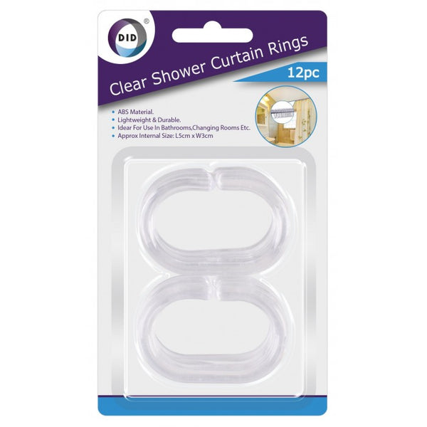 Buy wholesale 12pc clear shower curtain rings Supplier UK