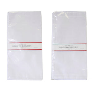 Mens Plain White Handkerchiefs Hankies (10 Pack)