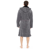 Mens Two Tone Supersoft Fleece Hooded Robe
