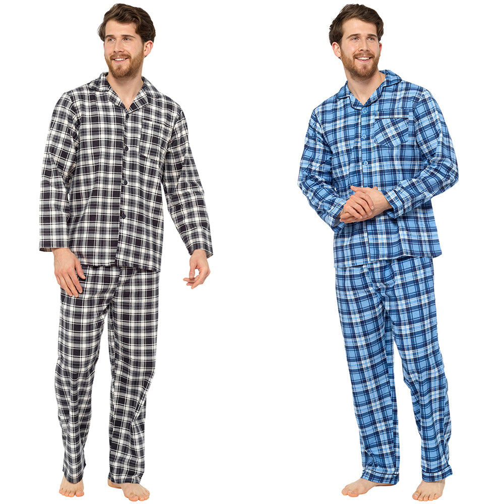 Mens Traditional Check Flannel Pyjama Set