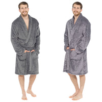 Mens Shawl Collar Cationic Fleece Gown
