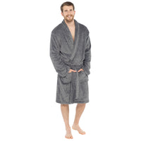 Mens Shawl Collar Cationic Fleece Gown
