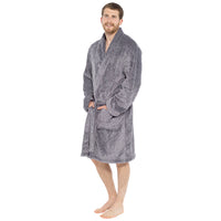 Mens Shawl Collar Cationic Fleece Gown
