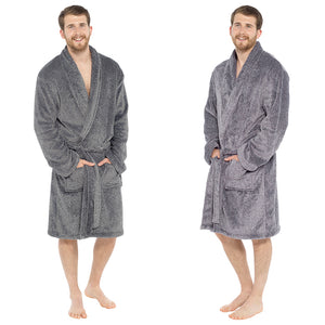 Mens Shawl Collar Cationic Fleece Gown