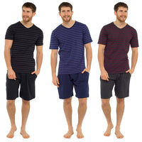Mens Striped Jersey T-Shirt and Shorts Set