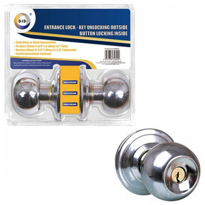 Buy wholesale Entrance lock - gold key unlocking outside button locking inside Supplier UK