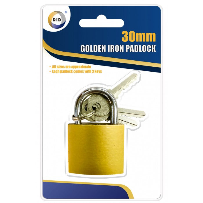 Buy wholesale 30mm golden iron padlock Supplier UK