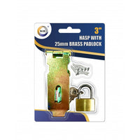 Buy wholesale 3" hasp with 25mm brass padlock Supplier UK