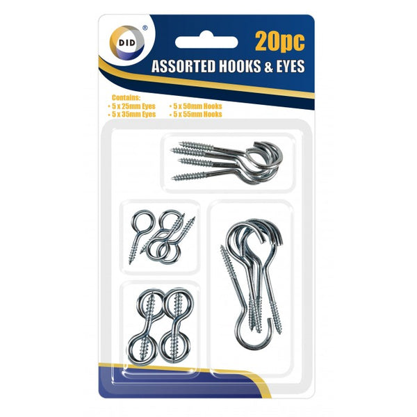 Buy wholesale 20pc assorted hooks & eyes Supplier UK
