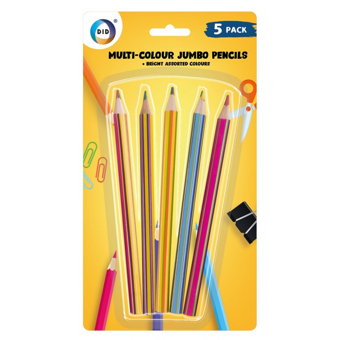 5pc Multi Colour Jumbo Pencils
