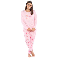 Ladies Jersey Top and Fleece Bottoms Pyjama Set
