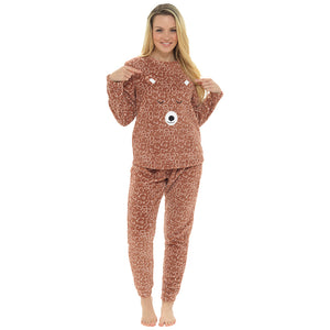 Ladies Novelty Fleece Bear Pyjama