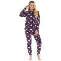 Ladies Stag Print Fleece Pyjama
