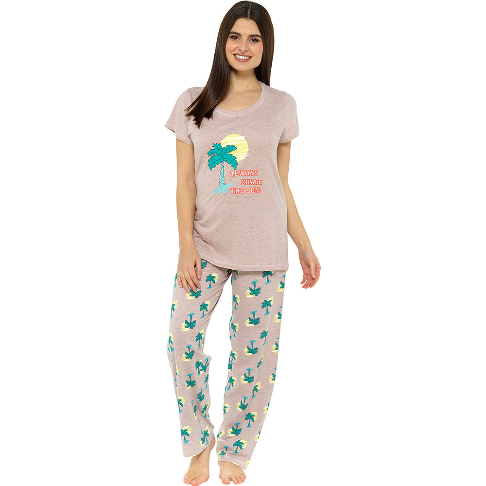 Ladies Palm Print Pyjama Set