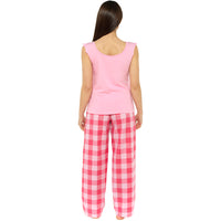 Ladies Jersey Ruffle Top with Check Pants
