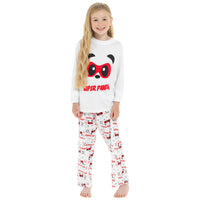 Girls Super Panda Printed Pyjama Set