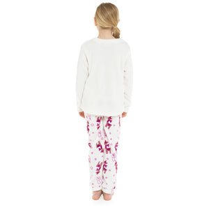 Girls Llama Fleece Pyjama Set