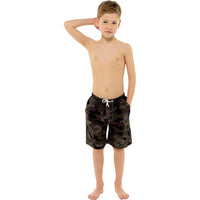 Boys Army Camouflage Camo Printed Swim Shorts