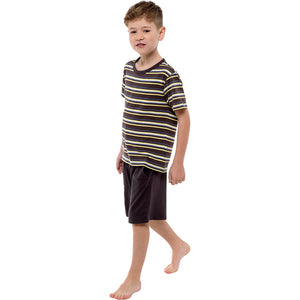 Boys Jersey striped Top & Shorts Pyjama Set