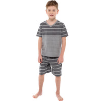 Boys Jersey Striped Panel Top and Shorts Pyjama Set
