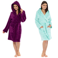 Ladies Supersoft Hooded Fleece Robe