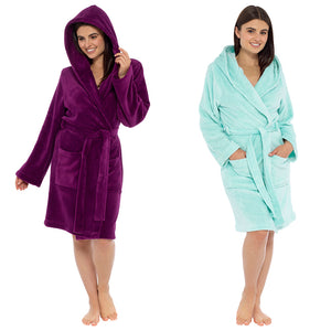 Ladies Supersoft Hooded Fleece Robe