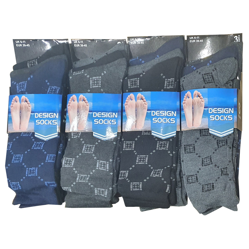 Mens Design Suit Socks (3 Pair Pack)