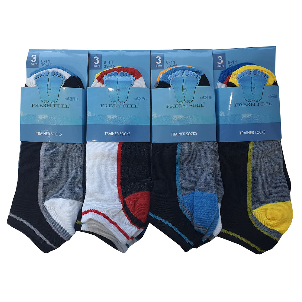 Mens Design Trainer Socks (3 Pair Pack)