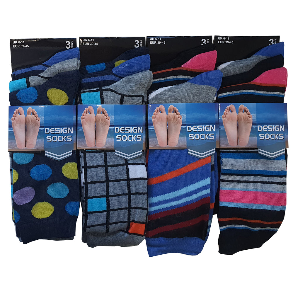 Mens Design Socks (3 Pack)