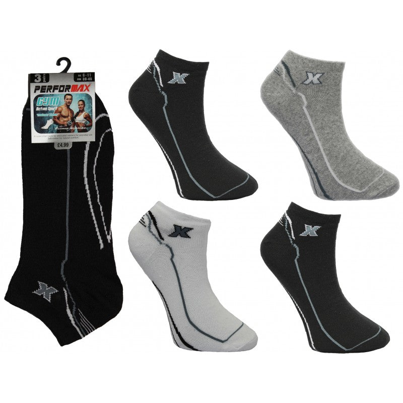 Mens Trainer X Sport Design Socks (3 Pack)