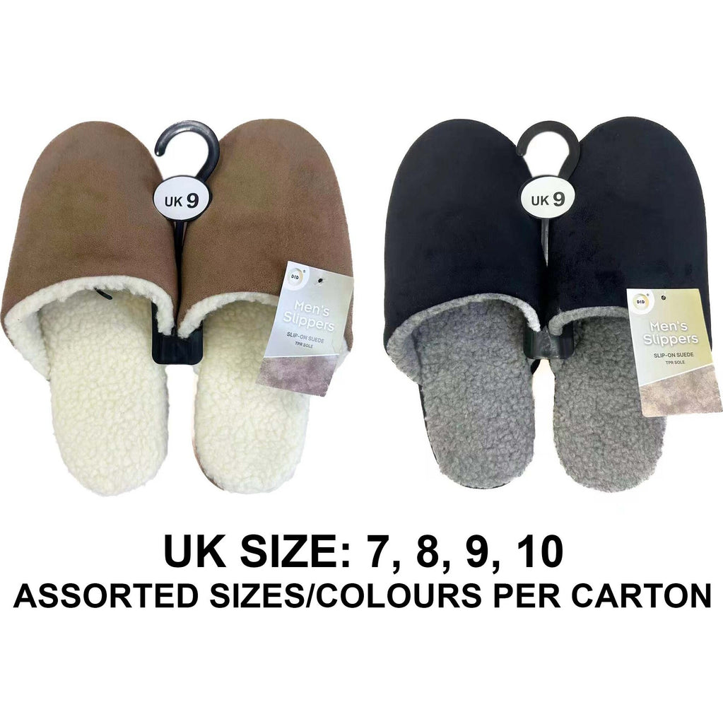Buy Wholesale Mens Slip-On Suede Slippers Supplier UK Order