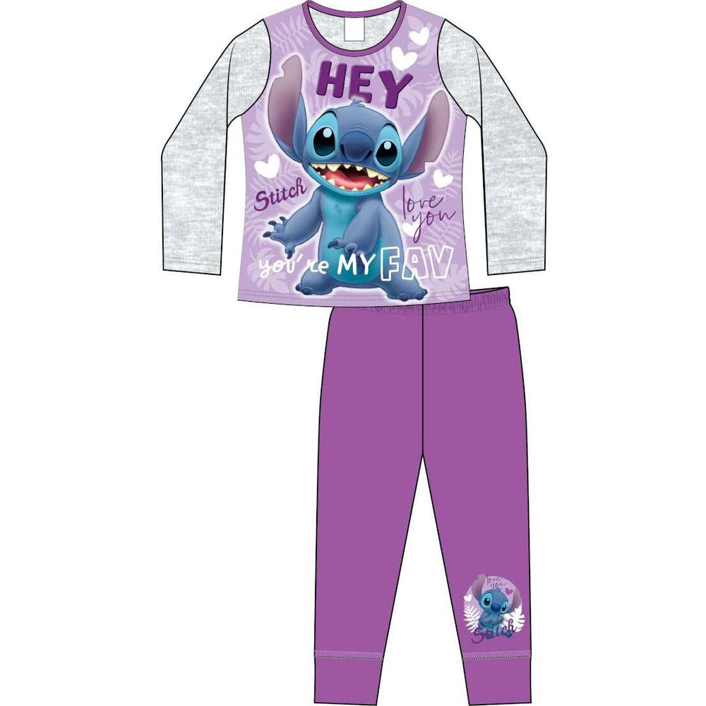 Girls Licensed Older Lilo And Stitch PJ Pyjama Set