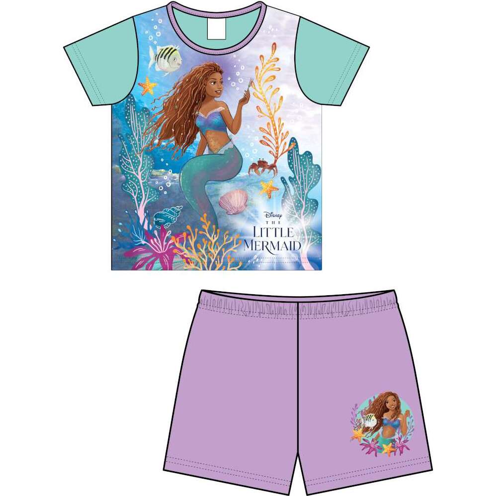 Girls Older Little Mermaid Short PJ Pyjama Set