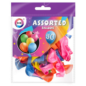 Buy wholesale 50pc assorted balloons Supplier UK