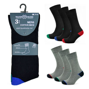 Mens Soft Top Heel & Toe Socks (3 Pack)