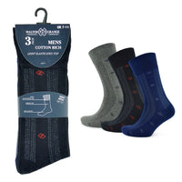 Mens Small Pattern Soft Top Socks (3 Pack)