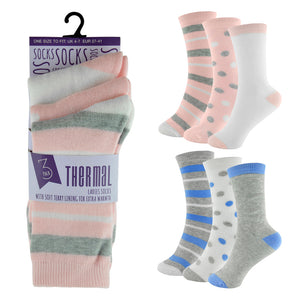 Ladies Polyester Thermal Socks (3 Pack)