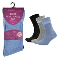 Ladies Plain Soft Top Socks (3 Pack)