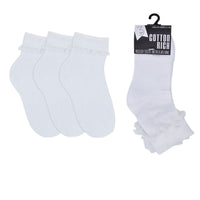 Girls Frill Socks with Lace (3 Pack)