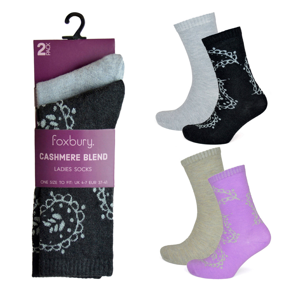 Ladies Cashmere Socks (2 Pack)