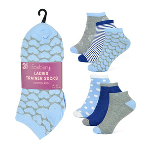 Ladies Design Trainer Socks (3 Pack)