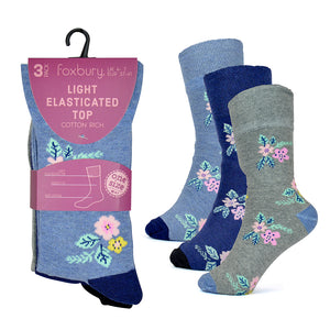 Ladies Soft Top Design Socks (3 Pack)