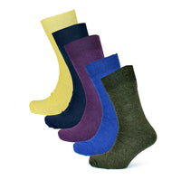 Mens Cotton Rich Coloured Socks (5 Pack)
