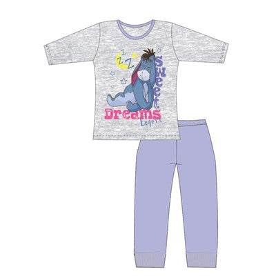 Girls Cartoon Character Eeyore Long Sleeve Pyjama Set
